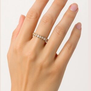 Gold Women's Eternity Ring with Sparkling Accents